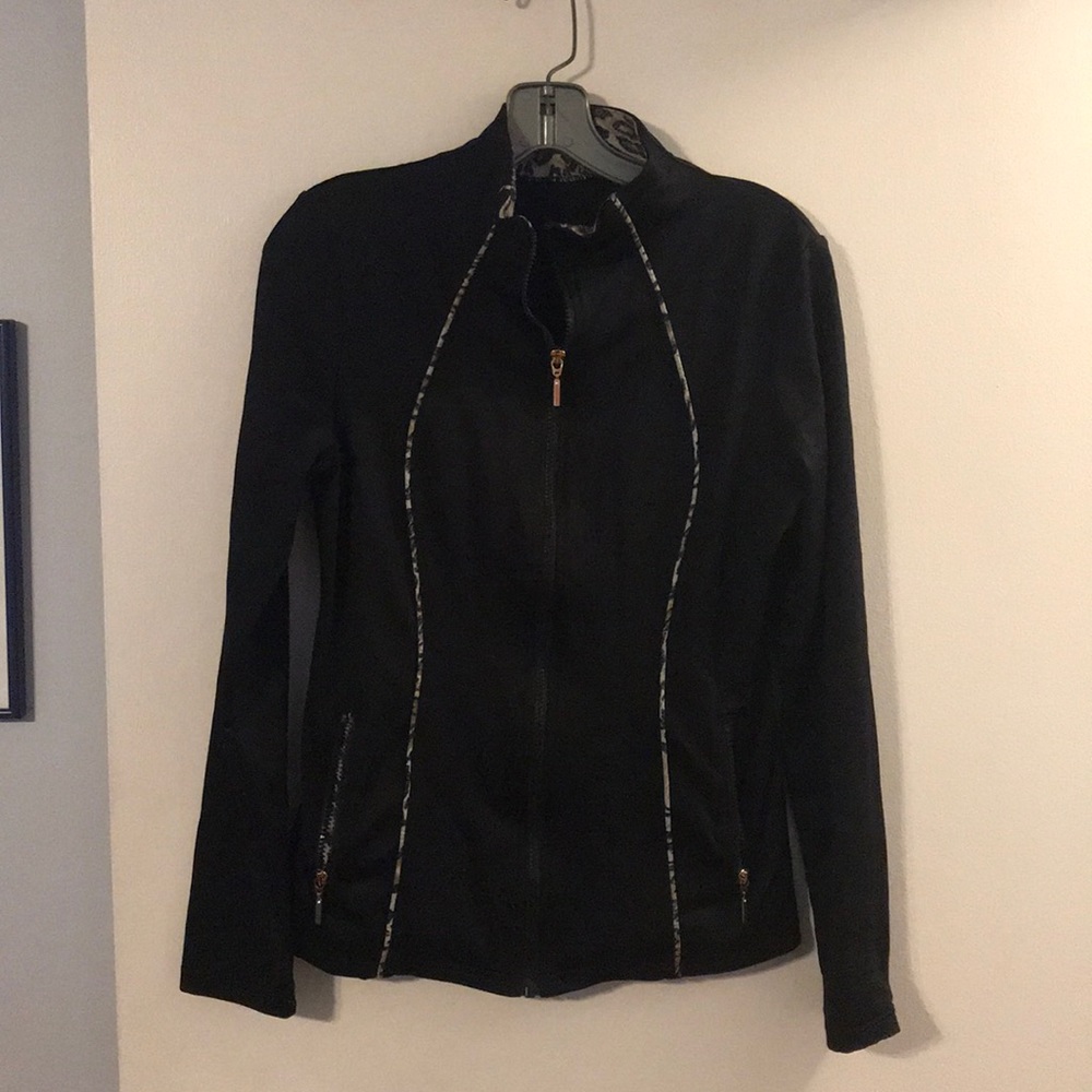 Neiman Marcus black w/ cheetah detail jacket